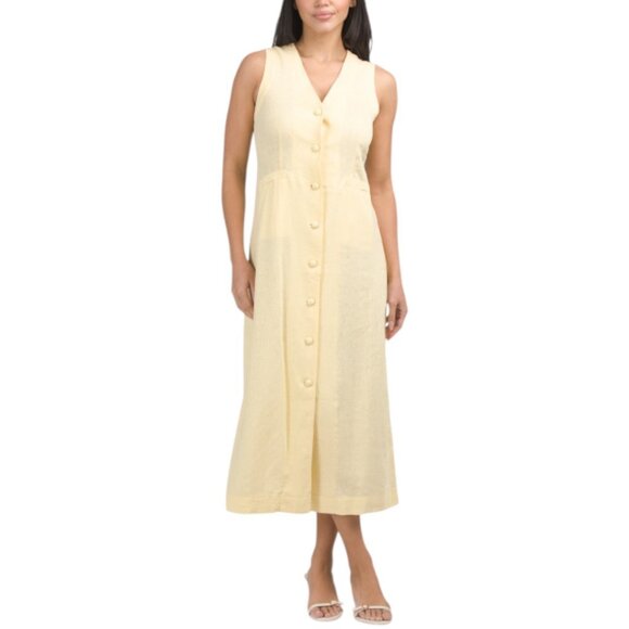 RACHEL ZOE Linen Blend Maxi Vest Dress